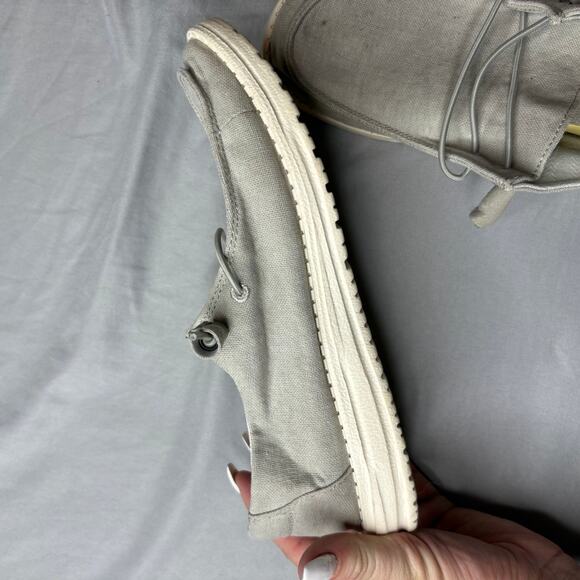 Hey Dude Wendy Chambray Shoes Light Grey 8 - Picture 10 of 10